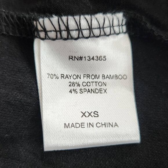 Laurie Felt Black Long Sleeve Tee with Rainbow Stitching Size XXS - Picture 6 of 7